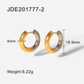 Tweekleurige 18k vergulde roestvrijstalen oorringen in goud en zilver, 4 mm breed - Tweekleurige Gladde Ring