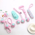 Hundespielzeug-Set 8er-Pack aus Baumwollseil in Rosa und Minzgrün für die Zahnpflege - 8-teiliges Macaron Colorblock-Set