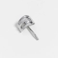Eleganter minimalistischer silberner Metall-Haarhaken für moderne Pferdeschwanz-Frisuren - Wellenstil / Silber