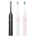 Sonic electric toothbrush set in black, white and pink with 5 modes and soft bristles - 1 Handle + 1 Brush Head / White