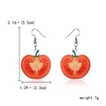 Kreative rote Tomatenscheiben-Ohrringe aus Acryl für Damen, Größe 5,5 cm mal 3,3 cm - Tomate
