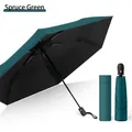 Automatic spruce green folding umbrella with sun protection and matching storage case - Spruce Green (Black Glue)