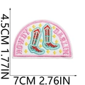 Detail view of Howdy Darlin western boot embroidery patch with 7cm size measurement - No.5 (Howdy Darlin Semicircle)