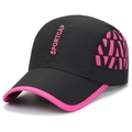 Lightweight black and pink mesh quick-dry baseball cap with SPORTCAP embroidery - Adjustable / Black (Red Embroidery)