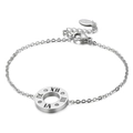 Bracelet en acier inoxydable argenté avec pendentif chiffres romains et cristaux - Style Argenté (KB148110-KLX)