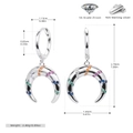 Medidas detalladas de los pendientes de media luna en plata S925 con circonitas de colores - Plata 925 / Plata 925 chapada en oro blanco