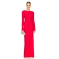 Elegante rode avondjurk met lange mouwen en rugloos ontwerp in maxi-lengte voor dames - M / Rood