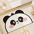 Tappeto antiscivolo da bagno a forma di panda nero bianco e rosa in morbido peluche - 50*80cm / Panda Moe