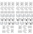 30-piece silver dreadlock hair jewelry set with various hollow and smooth metal ring designs - 60Pcs Set / Silver