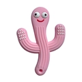 Pink cactus baby teether made of food-grade silicone with textured surface and easy grip - Cactus / Pink