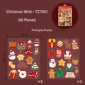 Lot de 60 autocollants de Noël avec motifs Père Noël pour décoration de cadeaux de fête - TZ7003 Autocollants de Vœux de Noël (60 Pièces)