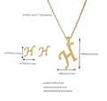 Guida dettagliata alle taglie per set di collana e orecchini a lettera 'H' in acciaio oro - Lettera H / Oro