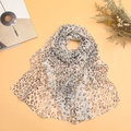 Classic leopard print chiffon neck scarf in beige and brown with soft fabric texture - Two-tone Leopard Black Yellow