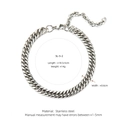 Silver stainless steel double-row punk Cuban chain bracelet for men and women - SL-5 / Silver