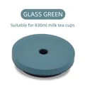Matte glass green lid for 830ml bubble tea cup with center straw hole accessory - Fits 830ML Cups / Glass Green
