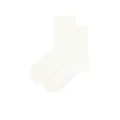 Calze classiche in cotone bianco con polsini a costine e punta rinforzata - Taglia unica / Bianco Latte