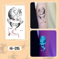 Luminous Halloween temporary tattoo Hi-215 with glowing witch hat and pumpkin design - Hi-215 Pumpkin Witch Hat