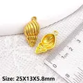 Golden alloy seashell pendant charm QK2253 size 25x13x5.8mm for DIY jewelry making - QK2253# Conch