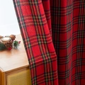 Classic red plaid Christmas curtain in rustic cotton fabric for holiday home decor - 70*120cm (1 Piece) / Big Red Plaid / Hook