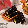Mini rouleau de chocolat en forme de cœur en résine pour bricolage de coques - Chocolat en Cœur - Marron - Crème Jaune