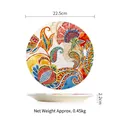 Bohemian paisley pattern 9-inch ceramic dinner plate with colorful floral patterns - Caifenghua (9 Inch)