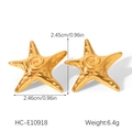 Detaillierte Maße und Gewichtsangaben für goldene Seestern-Ohrringe aus Edelstahl - Seestern-Ohrstecker (HC-E10918)