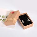 Orecchini a goccia in argento e cristallo in scatola regalo kraft con rosa rossa - Portagioie rettangolare / 5.5x8.7x2.8cm