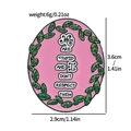 Pink enamel dagger badge featuring Don't Touch Me text with dimensions and weight - Pink Oval Feminist