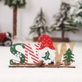 Decorazione natalizia in legno con lettere SNOW, gnomo e pigne naturali da tavolo - Stile SNOW
