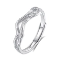 Adjustable S925 sterling silver couple ring with a unique organic lava texture finish - Adjustable Open / FDJZ-352-Men's