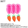 Molde de silicona rosa con tres cavidades de zanahoria para decorar tartas de Pascua - 1# Estilo Zanahoria Rosa De Tres Cavidades (B677)