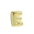 Polished 18k gold bubble style letter E pendant with a 3D metallic balloon effect - Gold Letter E (Pendant Only, Without Chain)