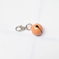 Orange metal pet bell pendant with a silver lobster clasp for collars and DIY crafts - Painted Orange