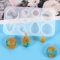 Silicone mold and resin island pendants featuring sand and blue ocean water effects - Small 9-Hole 60-459