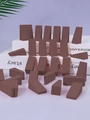 Set de 24 esponjas de maquillaje marrón tipo cuña sin látex para acabado de base uniforme - 50 Piezas / Color Té con Leche