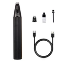 Kit tagliapeli per zampe di animali nero con cavo USB, spazzola di pulizia e olio - Stile LED in Metallo / Nero