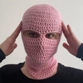 Passamontagna balaclava rosa fatto a mano all'uncinetto per protezione integrale viso - Rosa