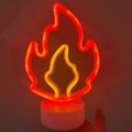 Flame shaped neon night light with red and yellow LED strips on a white base - 2023 New Flame