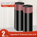 Black drawstring trash bags 45x50cm, 30 count set with thickened 2.4-wire material - 2 Rolls (30 Pcs Total) - 24 Microns
