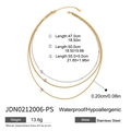 Three-layer stacked waterproof stainless steel necklaces in gold, silver, and rose gold - Gold Silver Rose Gold Triple Set (JDN0212006-PS)