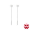 Elegante S925 sterling zilveren vlinder kwastje oorbellen met sprankelende zirkonia - 925 zilver / Platina U-Vorm