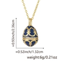 Blue enamel egg pendant necklace in 18k gold plated finish with size measurements - Pendant + Stainless Steel Lip Chain 45+5CM / Dark Blue