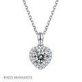 Elegant S925 sterling silver heart necklace with 1 carat white moissanite pendant - 1ct Moissanite Necklace