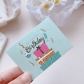 Light blue minimalist birthday card with Have A Super Cool text and gift illustrations - Birthday Gift Box