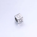 Perle cubique de 7mm en acier inoxydable avec lettre Q pour bijoux DIY - Lettre Q