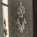 Tree of Life suncatcher with crystal balls hanging by window creating rainbow light - Transparent Beads Tree of Life