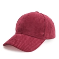 Classic burgundy corduroy baseball cap with a structured crown and curved brim for unisex - Adjustable / Burgundy