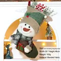 3D plush snowman Christmas stocking with green scarf and red berry details - Snowman (104-B)