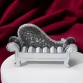 Silver vintage sofa jewelry stand with hollow lace pattern for ring storage display - Silver Black Pattern Sofa (Style A-12)
