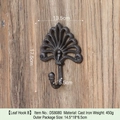 Vintage leaf-shaped cast iron wall hook in rustic bronze finish, 13.5x17.5 cm - Leaf Hook B-DS8080